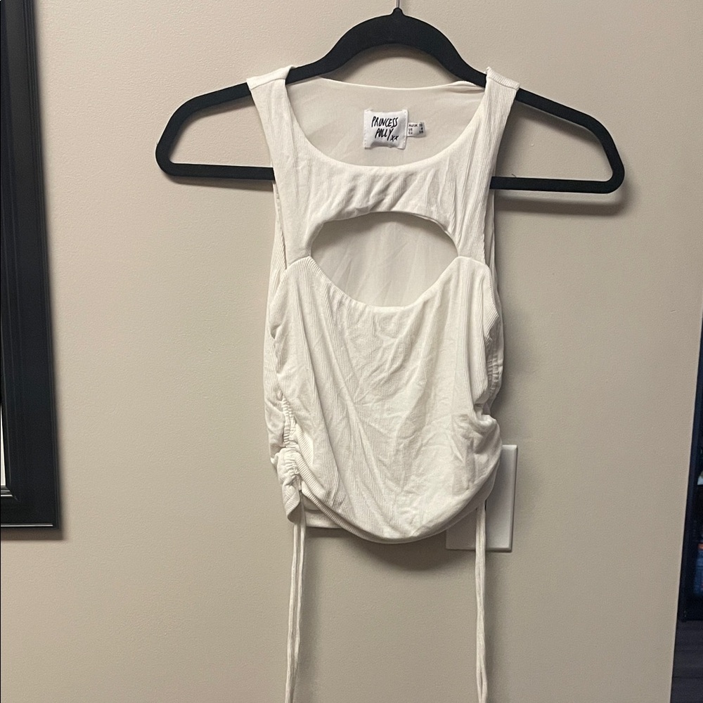 Princess Polly White Cutout Ruched Tank Top